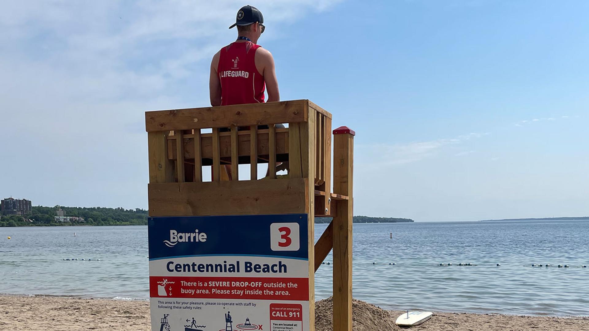 Lifeguard on duty at Centennial Beach