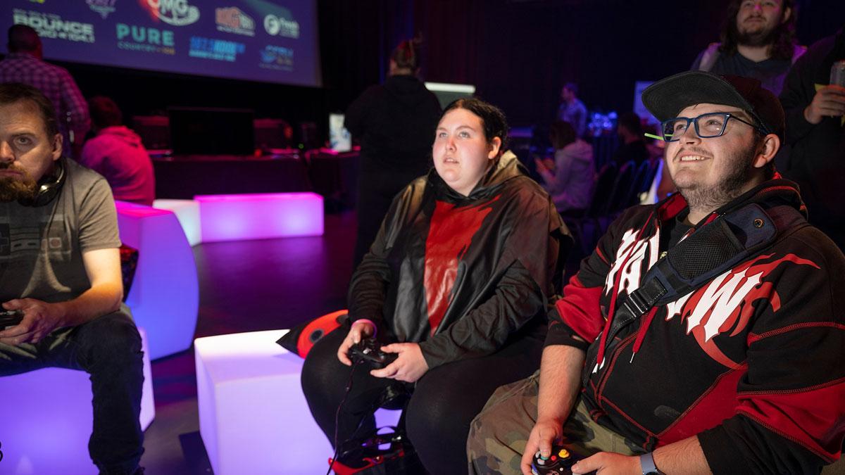 People playing video games at Game On