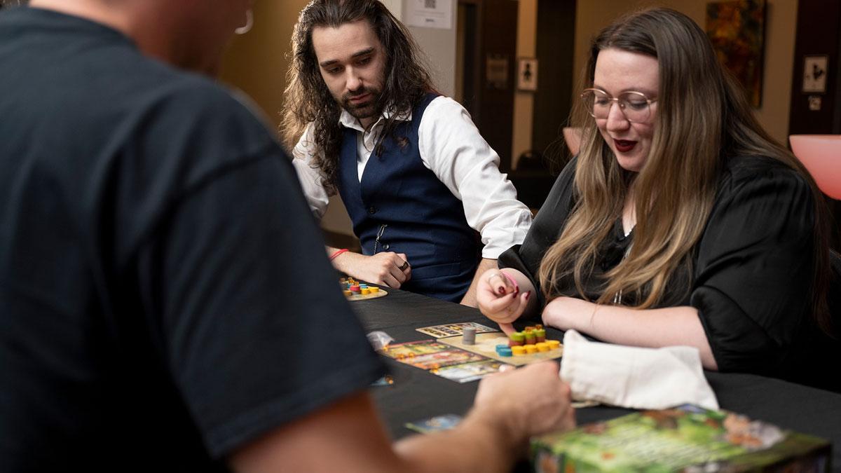 People playing board games at Game On