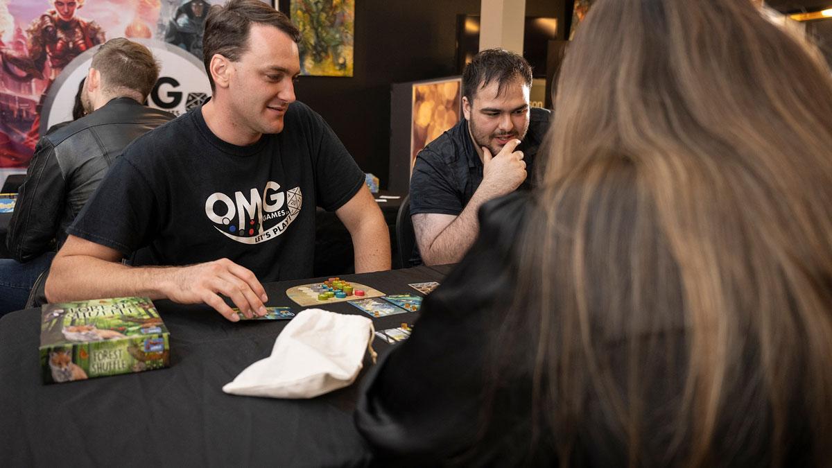 People playing board games at Game On