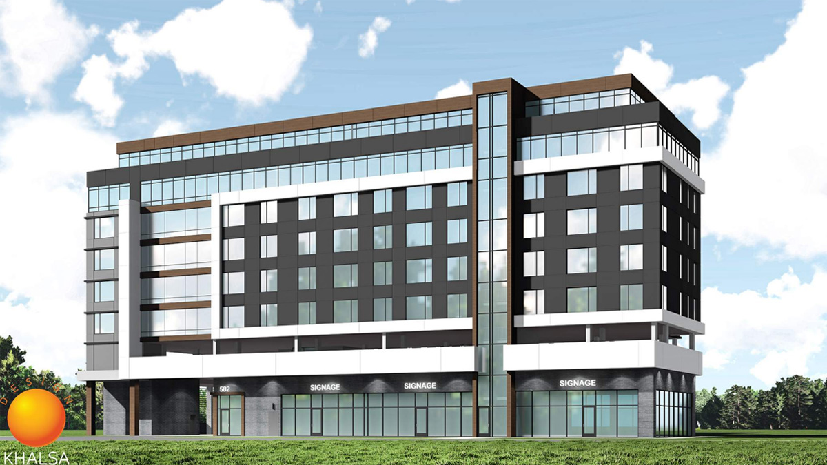 Rendering of the development project located at 582 Essa Road