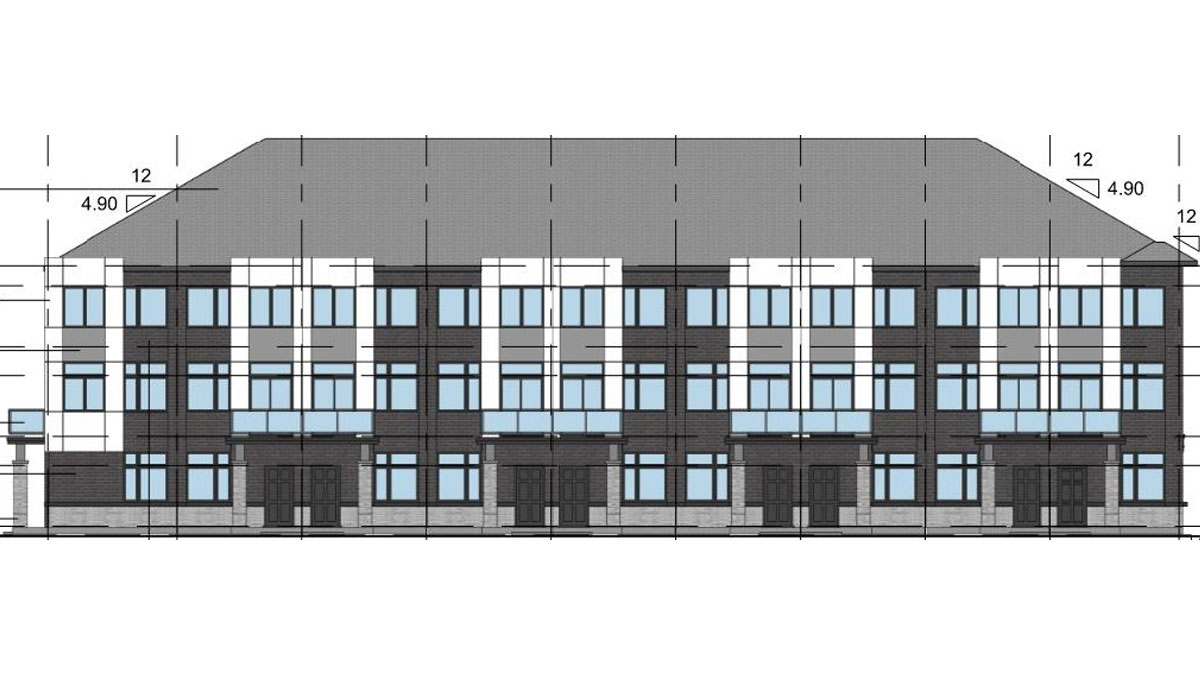 Drawing of townhouse units at 1004 Mapleview Dr E