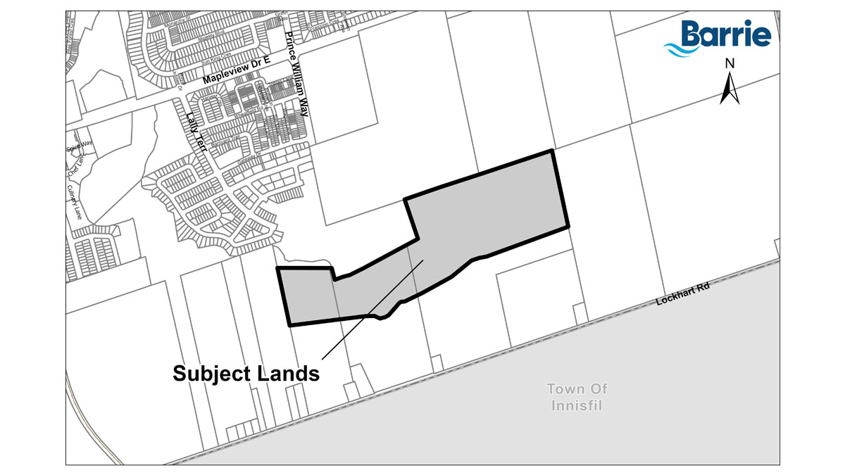 Key Map of lands subject to proposed subdivision development