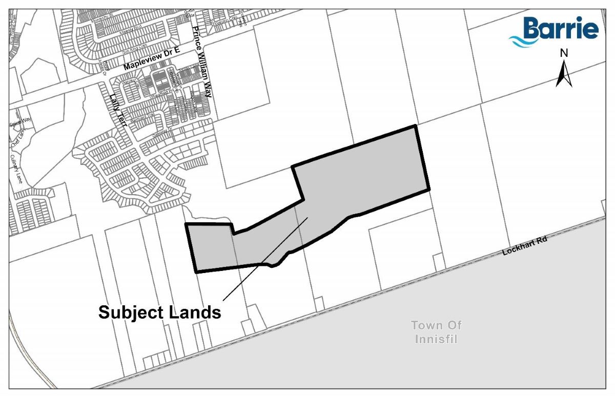 Mao outlining the subject lands at 830, 864 & 912 Lockhart Road
