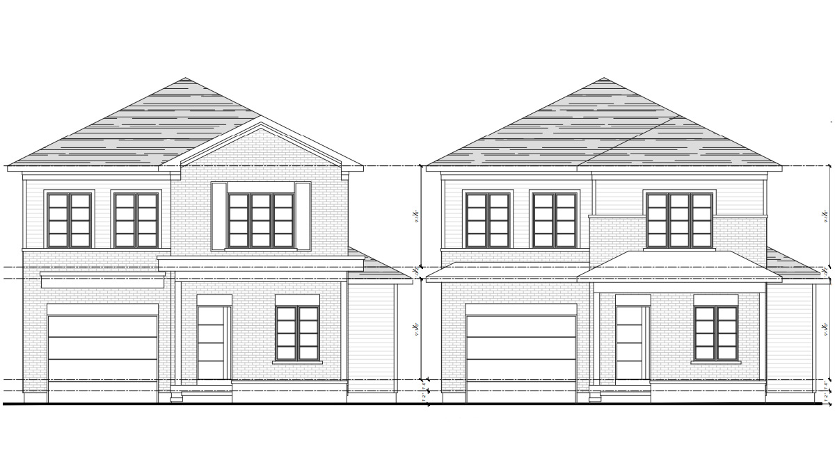 Drawing of two-storey detached houses