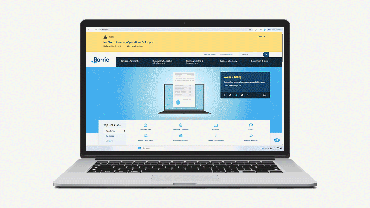 Animation highlighting location of chatbot in lower corner of website