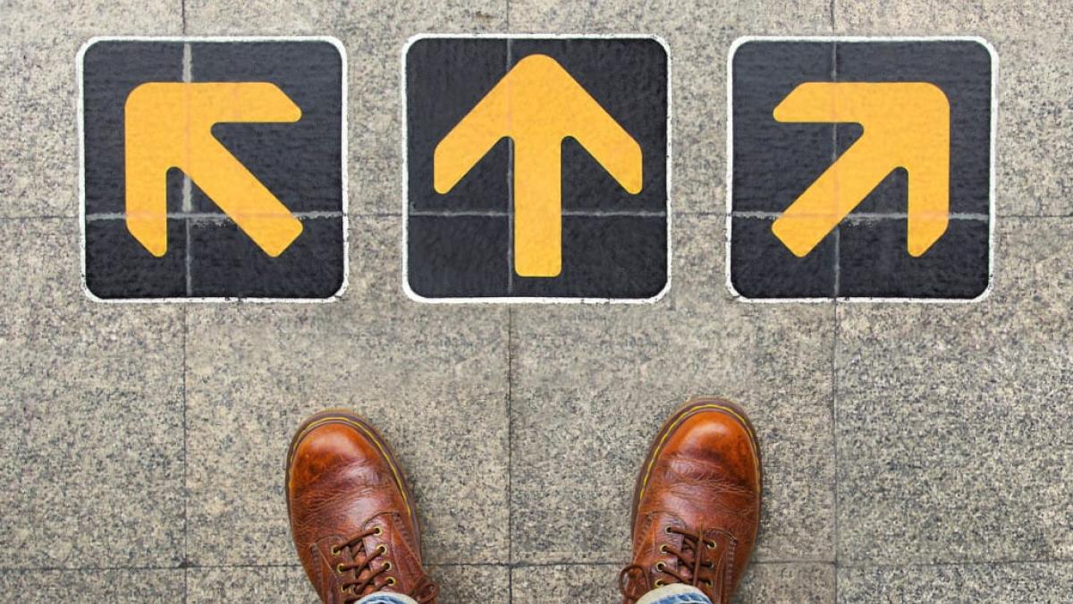 Feet with directional arrows