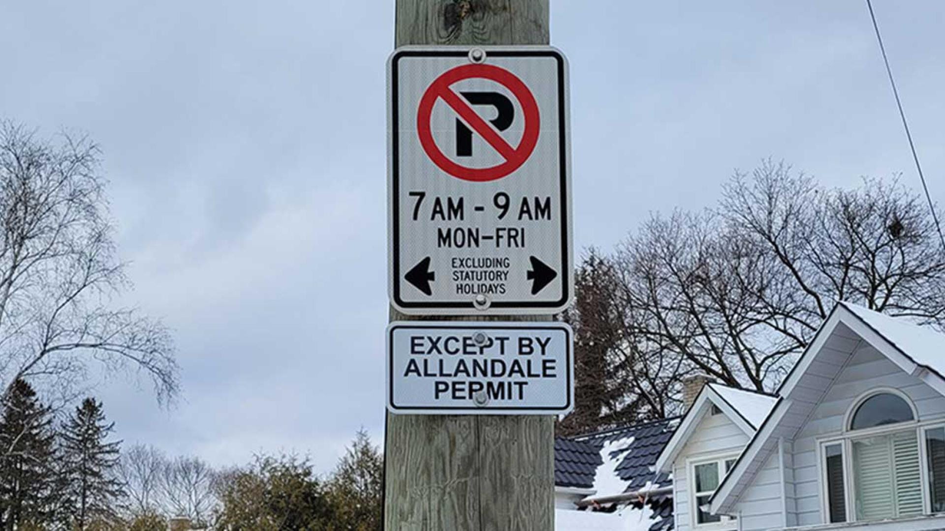No parking except by Allandale Permit signs