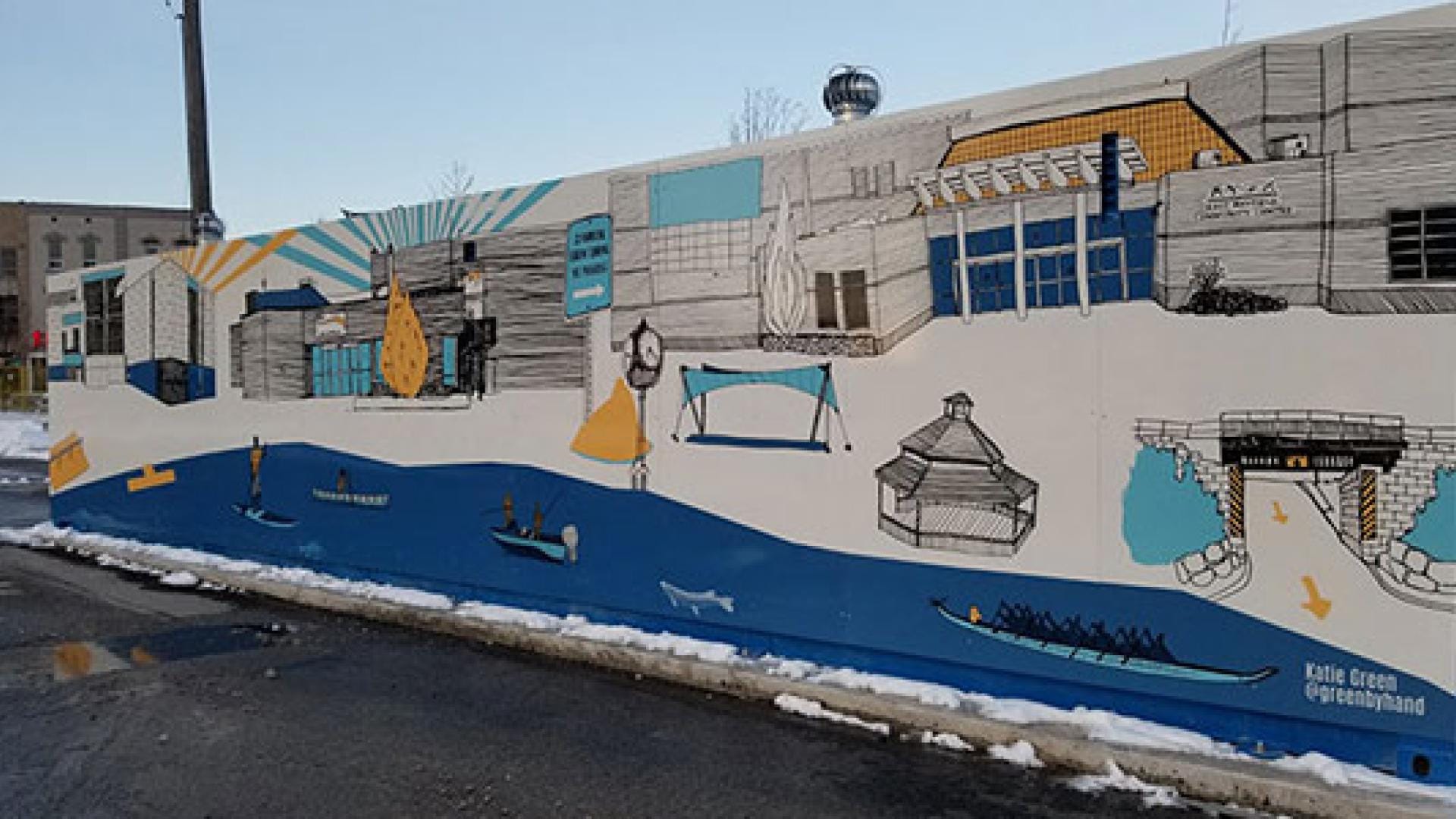 Mural painted on a storage facility