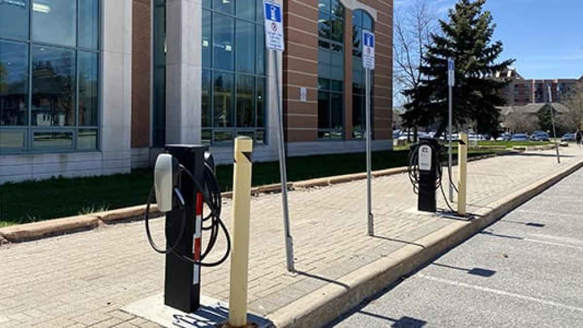 EV charging stations at downtown library