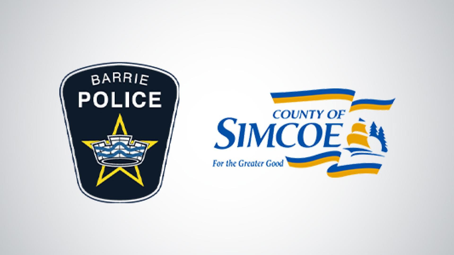 Barrie Police Service logo and County of Simcoe logo