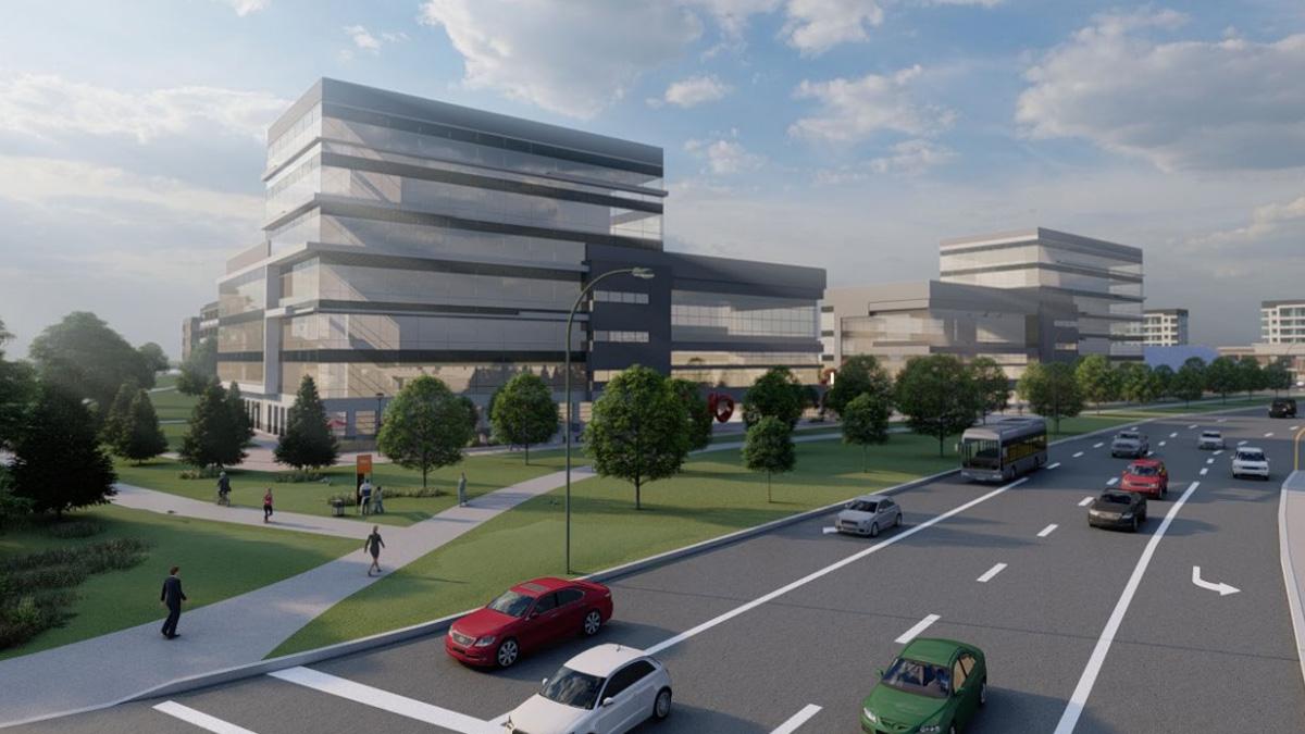 Rendering of the development project located at 175 & 199 Essa Rd & 50 Wood St