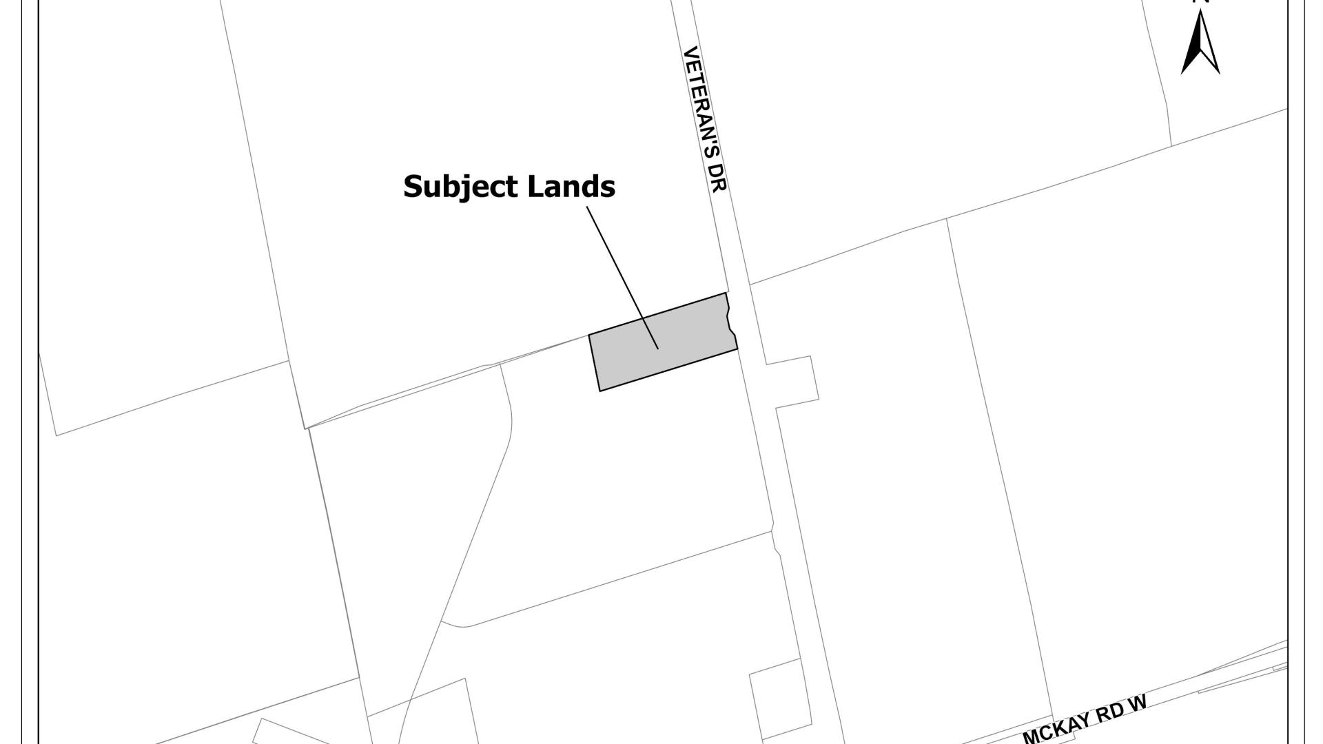 Key map showing shape of 844 Veterans Drive land parcel