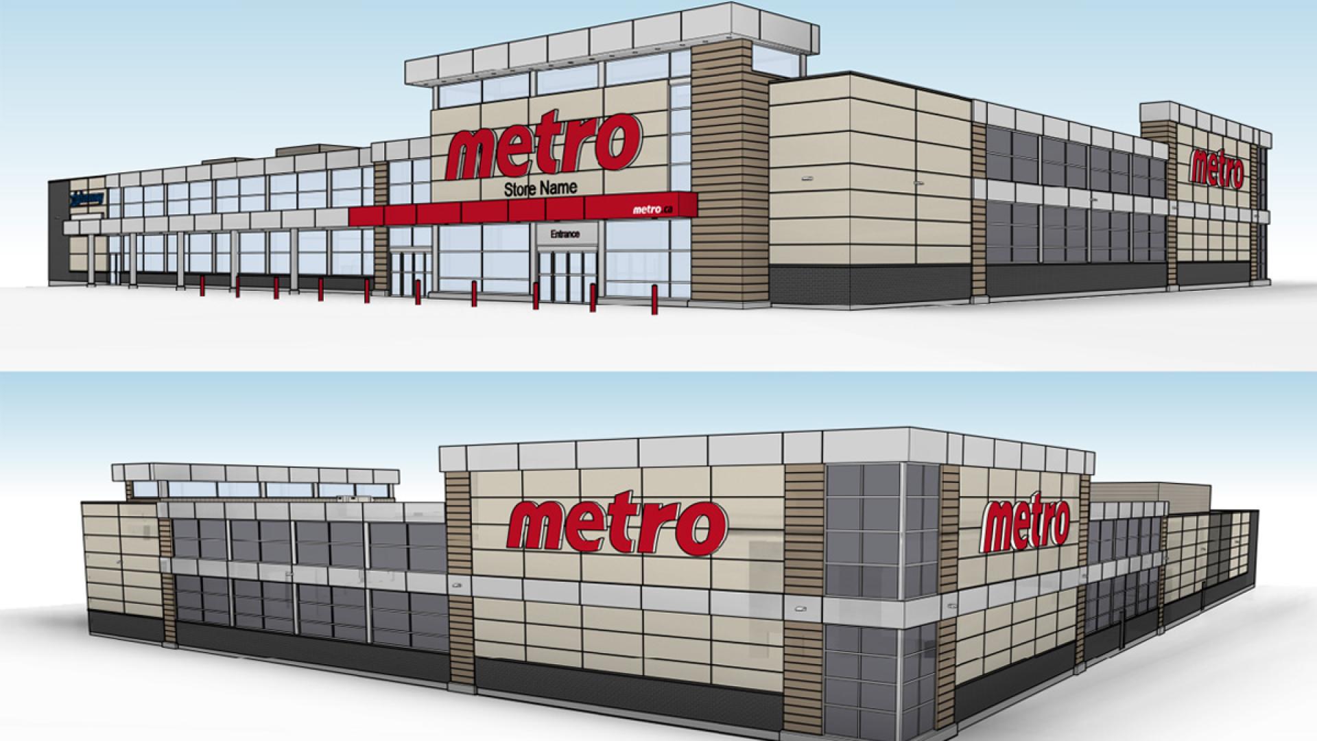 Rendering of proposed development (Metro grocery store) at 658 Mapleview East