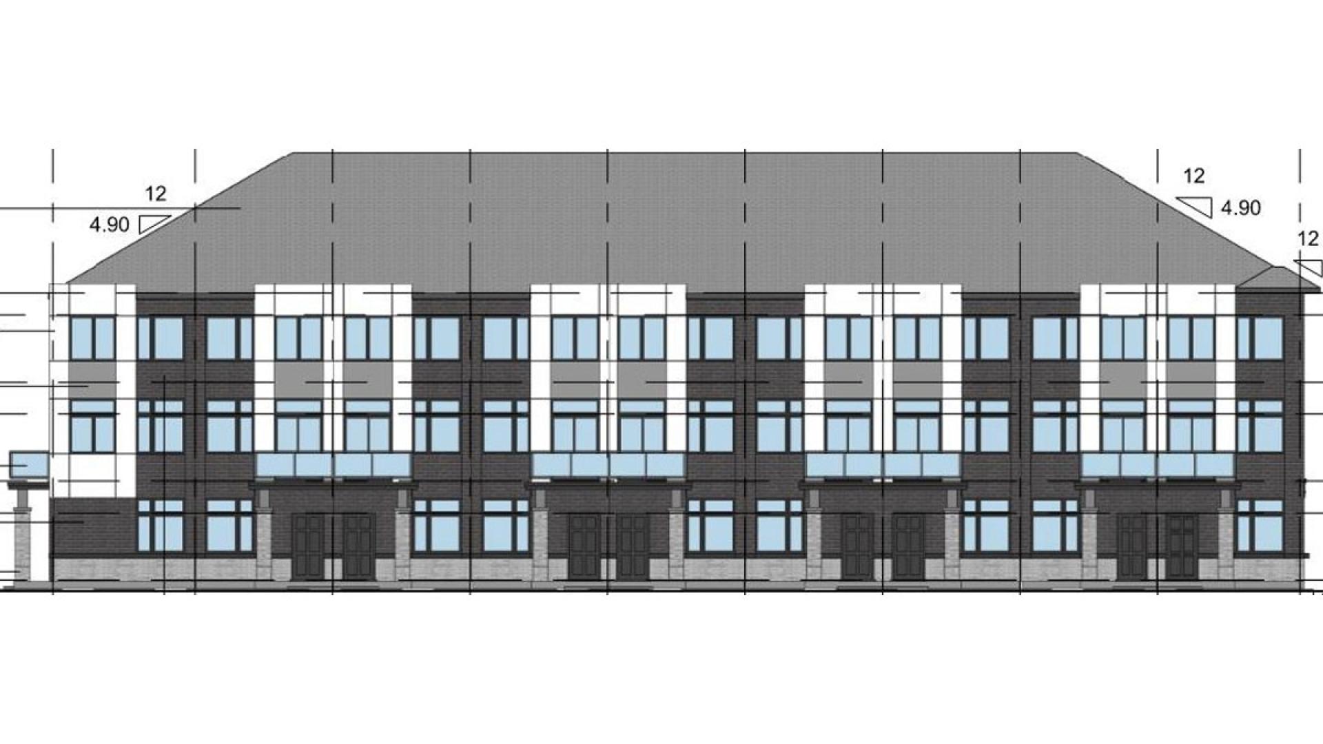 Drawing of townhouse units at 1004 Mapleview Dr E