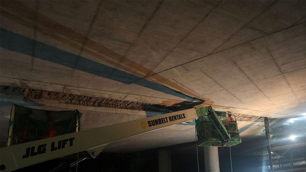 Painswick Bridge underside of bridge under construction