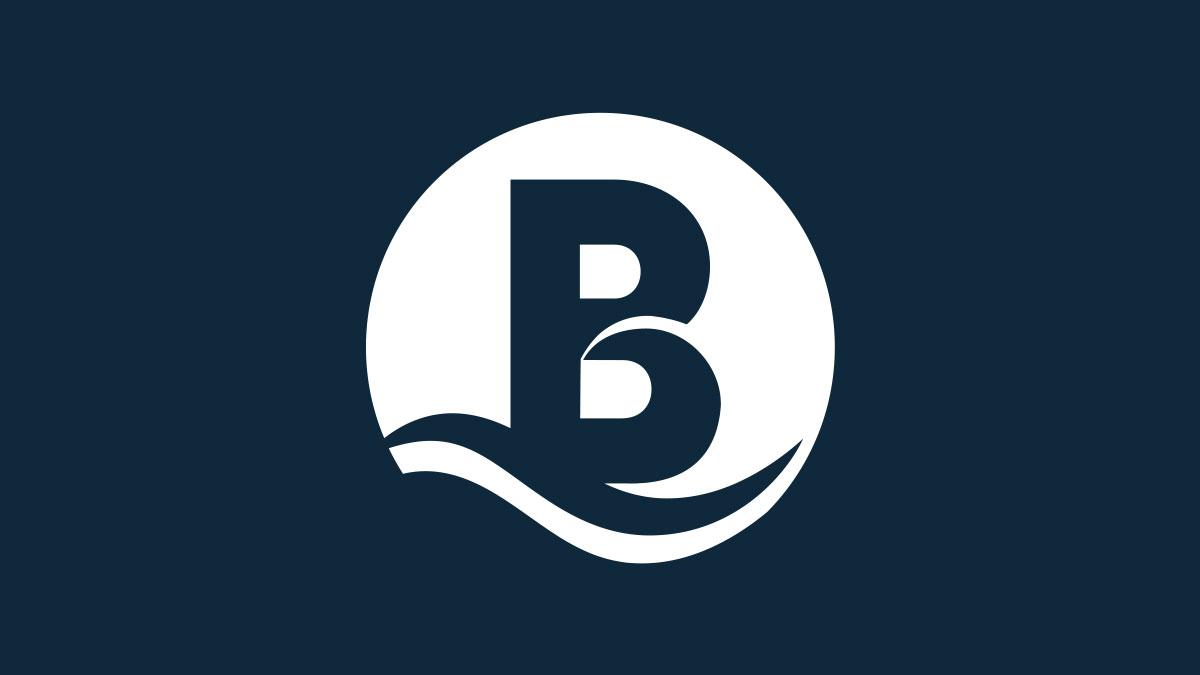 White City of Barrie icon on blue background