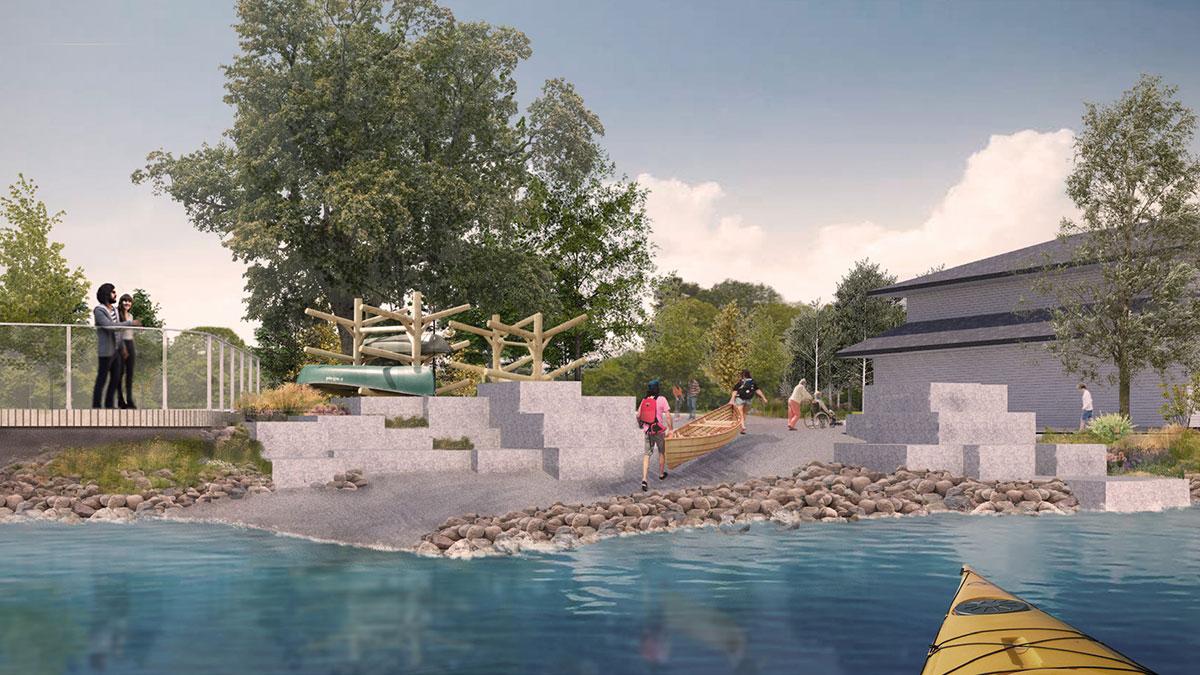 Rendering of Heritage Park connections with Kempenfelt Bay