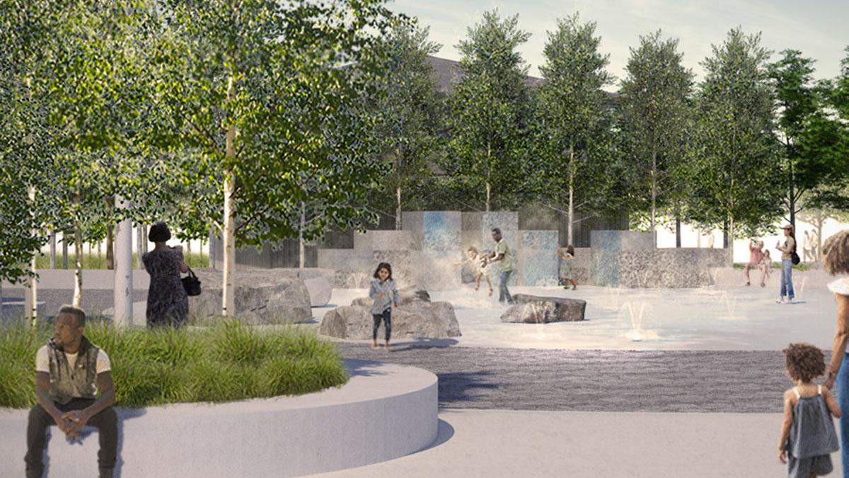 Rendering of re-imagined water feature