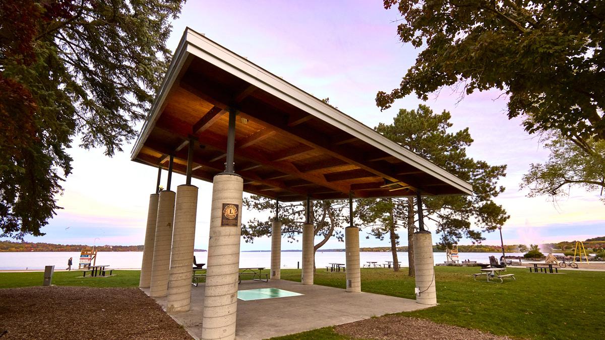 Art installation at the Lion’s Pavilion at Centennial Beach