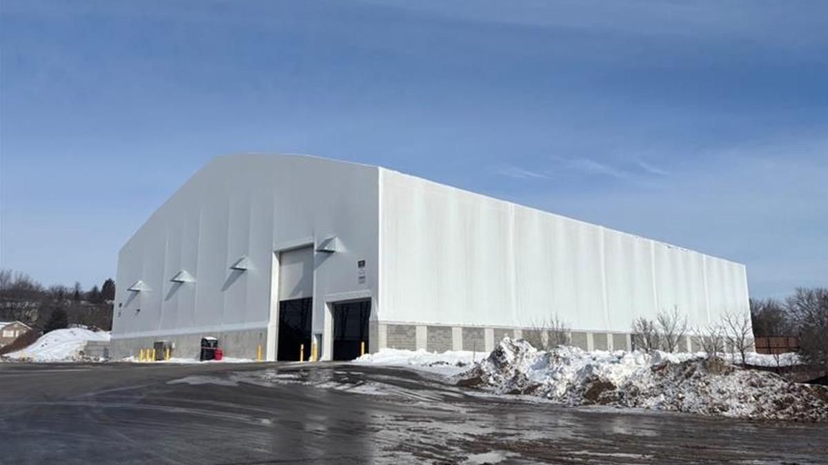 Newly constructed salt storage building