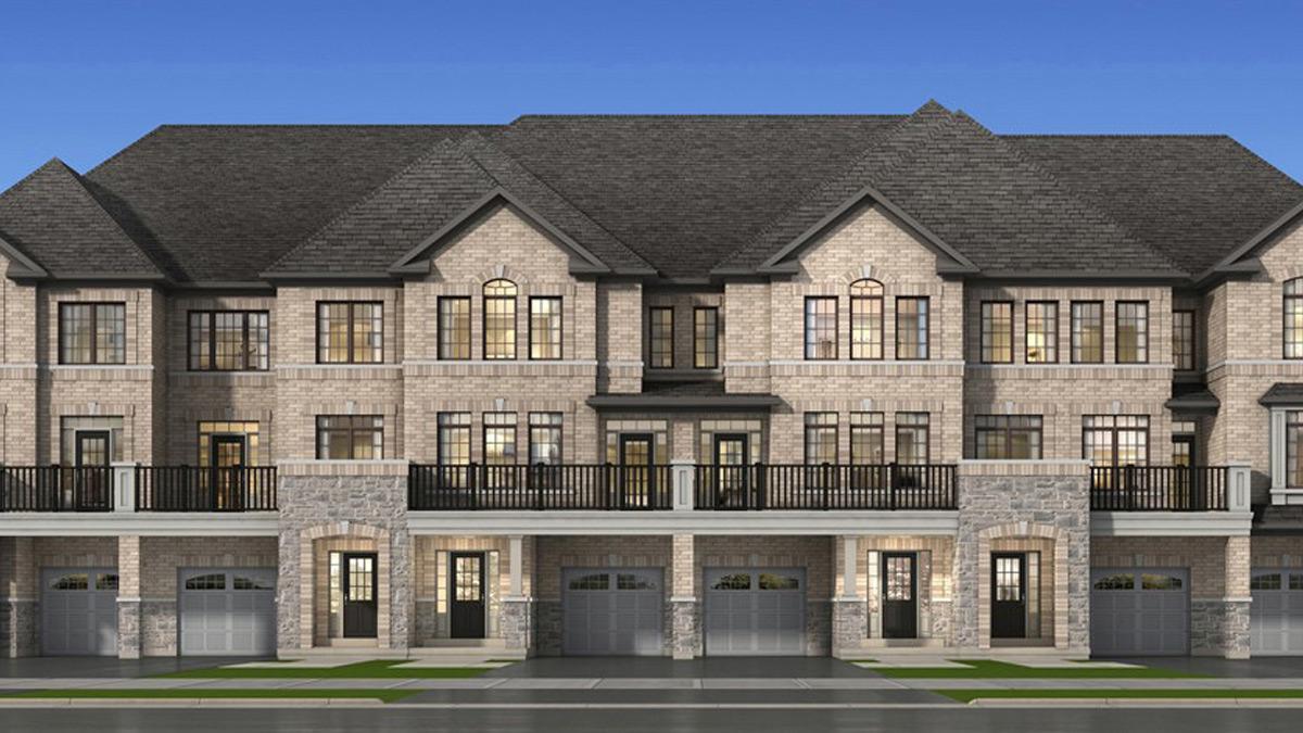 Rendering of a row of townhouses