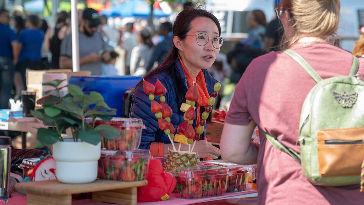 Vendor selling fruit