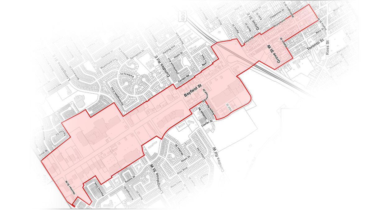 Map showing border of project area