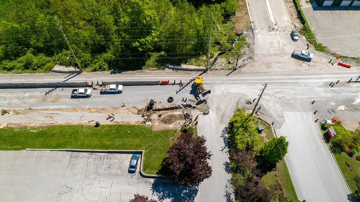 Construction progressing on Bayview Drive