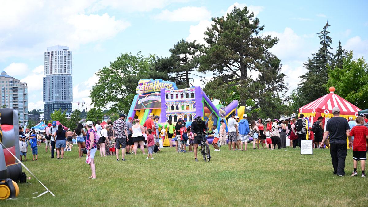 Inflatable bouncy house and vendors