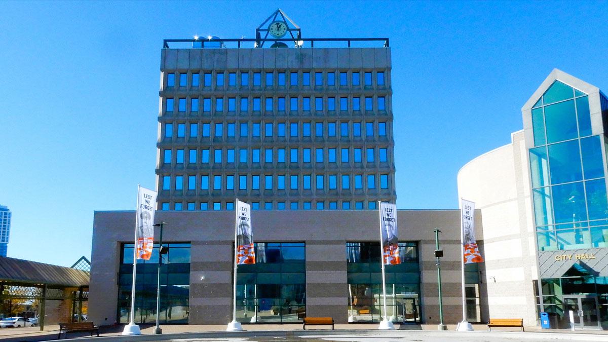 Veterans flags on display at City Hall