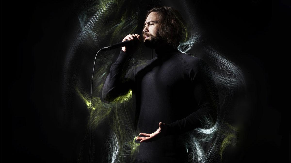 Person holding a microphone