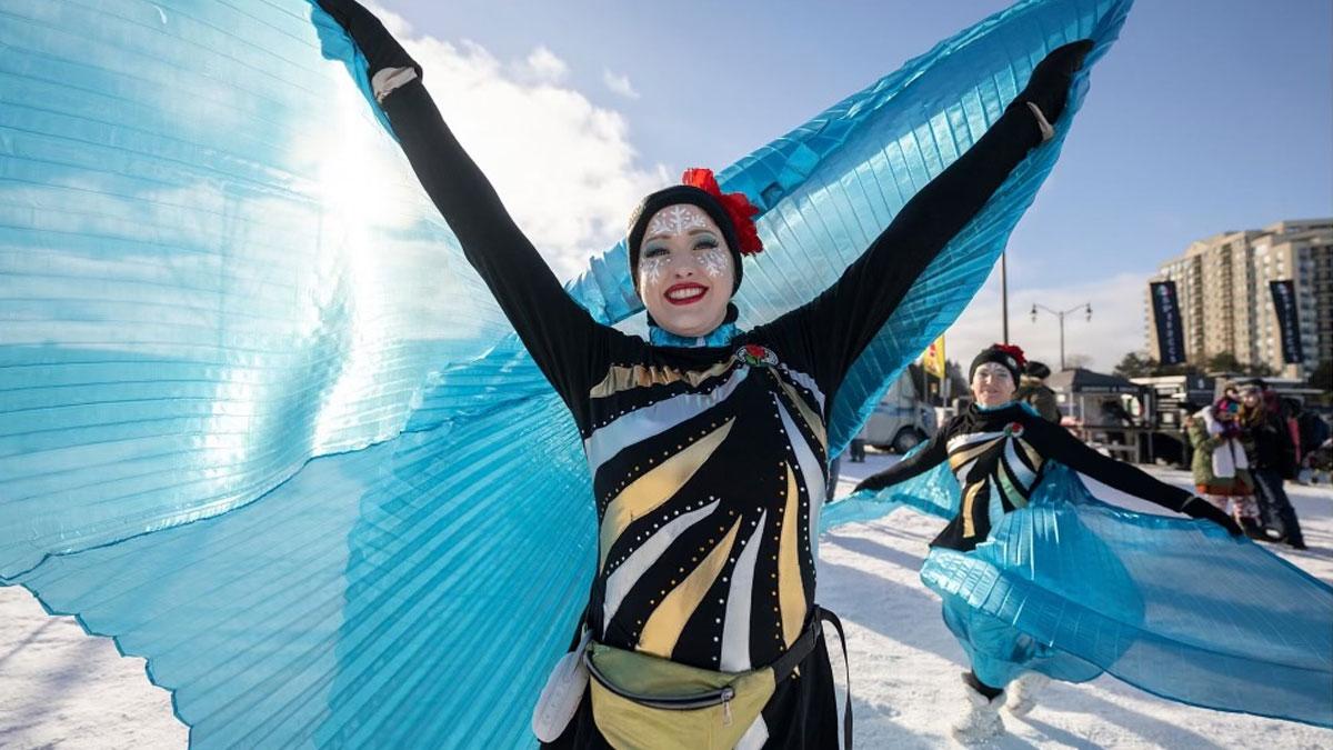 Person wearing winter makeup 