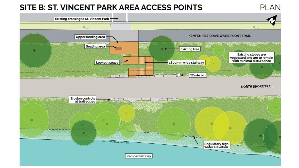 Map of St. Vincent Park showing access points and surrounding green areas.