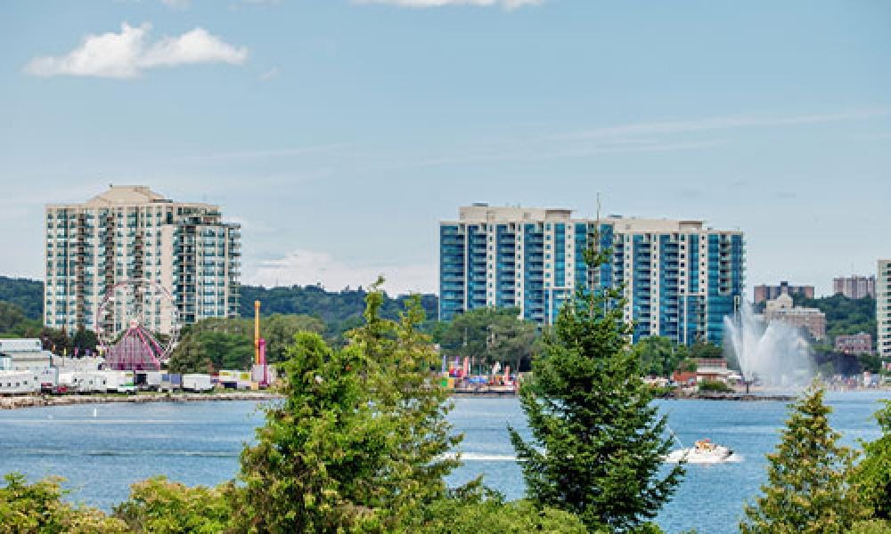 Barrie waterfront and skyline during Kempenfest