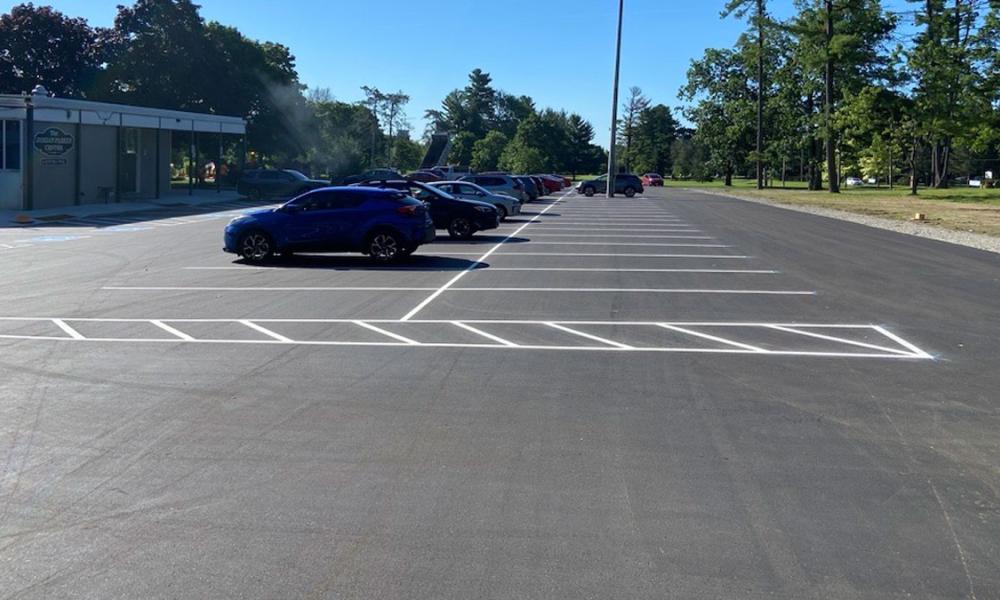 Repaved parking lot