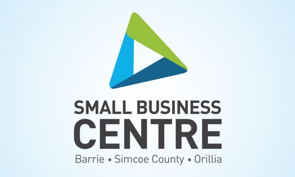 Logo | Text: SMALL BUSINESS CENTRE Barrie • Simcoe County • Orillia 
