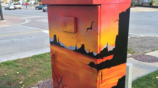 Painted Traffic Signal Controller box