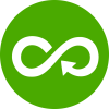 Icon: arrow looping into two loops