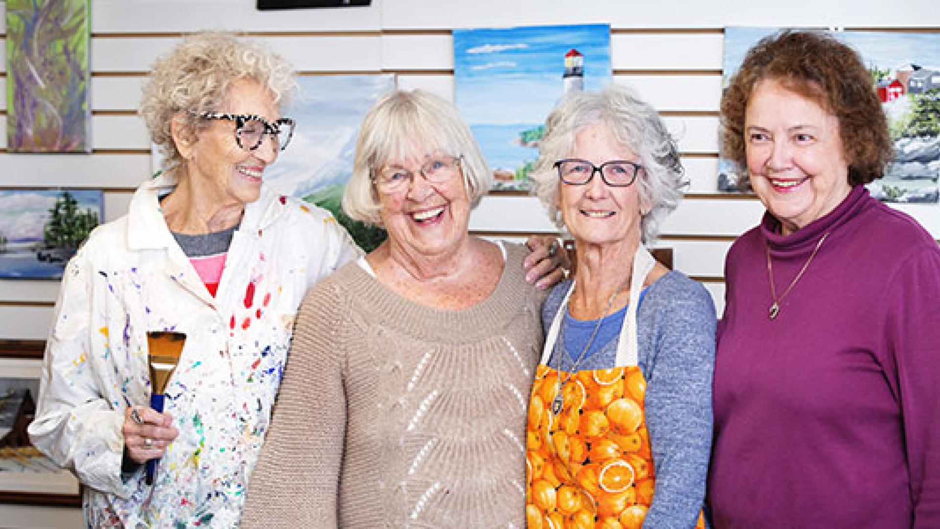 Senior women smiling at the Seniors Centre